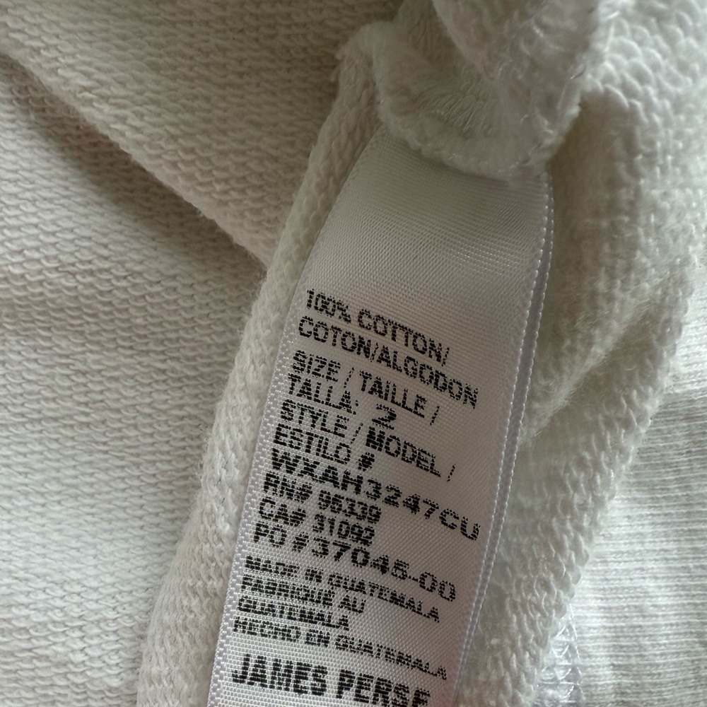 James Perse White Crew Neck Sweatshirt - Picture 3 of 4